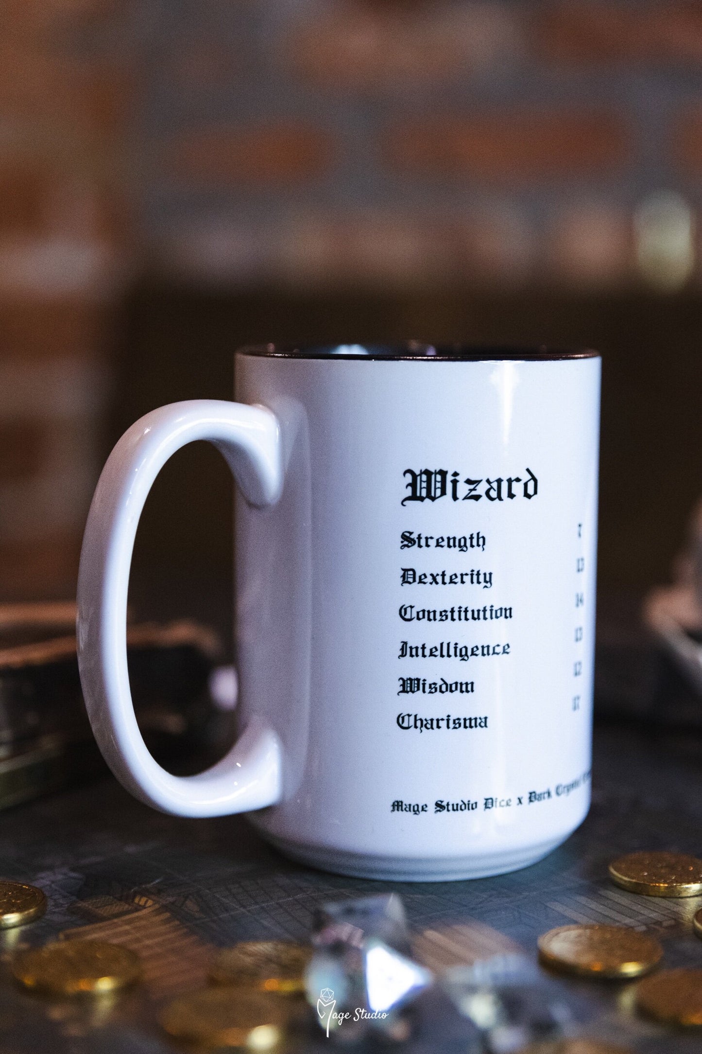 Wizard D&D class mug 450ml 15oz black inside / customization
