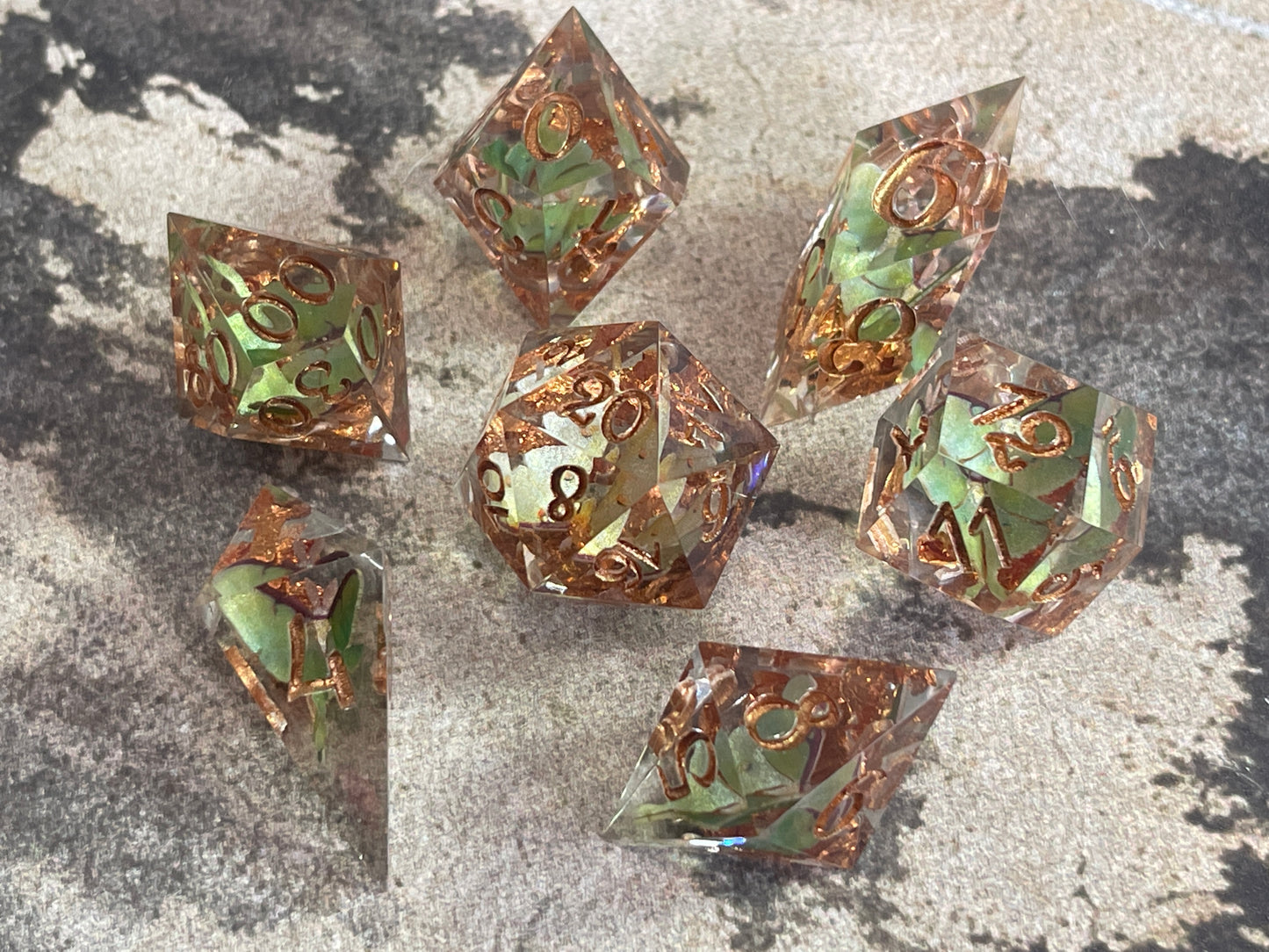 Luna Moth dice set (7pcs)