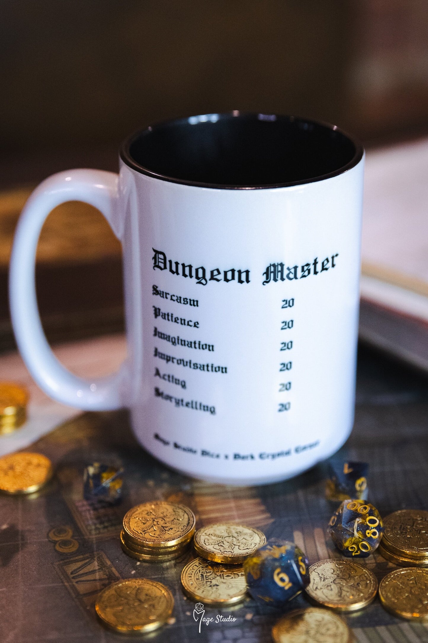 Dungeon Master mug 450ml 15oz black inside / customization