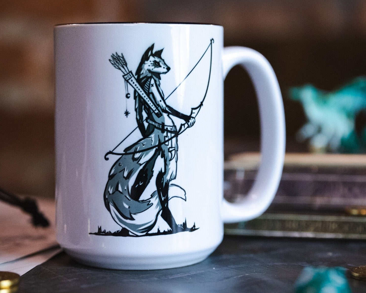 Ranger D&D class mug 450ml 15oz black inside / customization