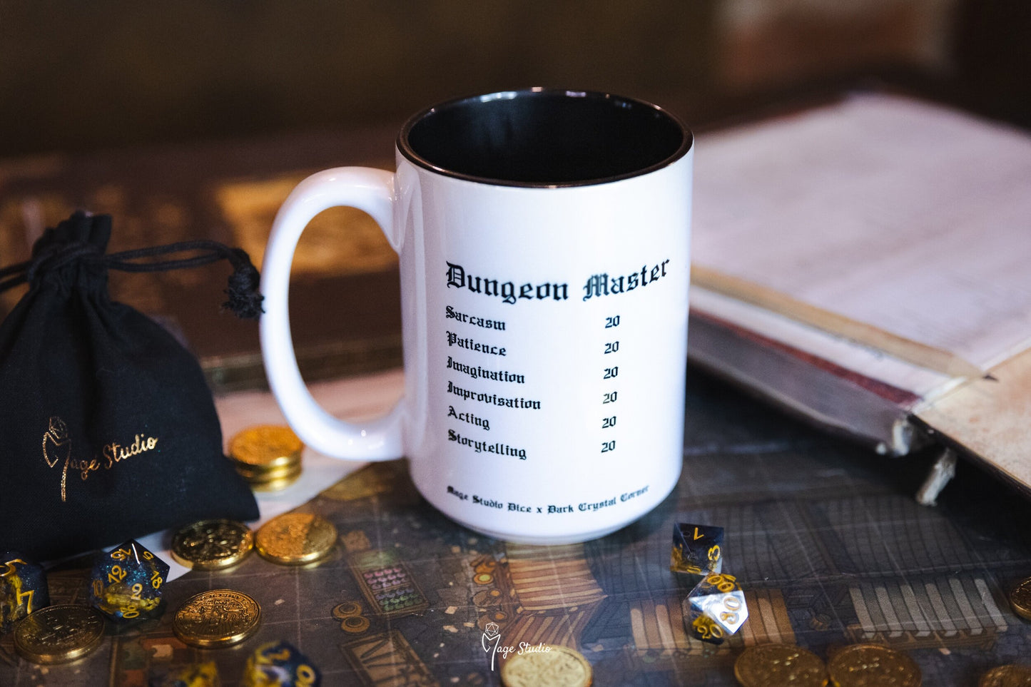 Dungeon Master mug 450ml 15oz black inside / customization