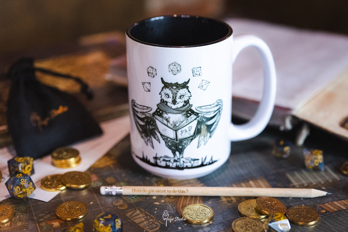 Dungeon Master mug 450ml 15oz black inside / customization
