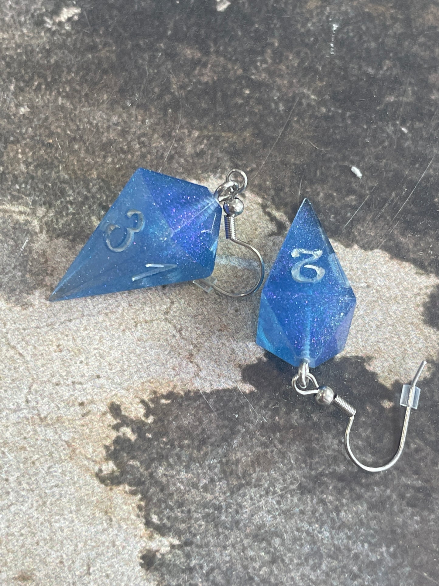 D4 dice earrings