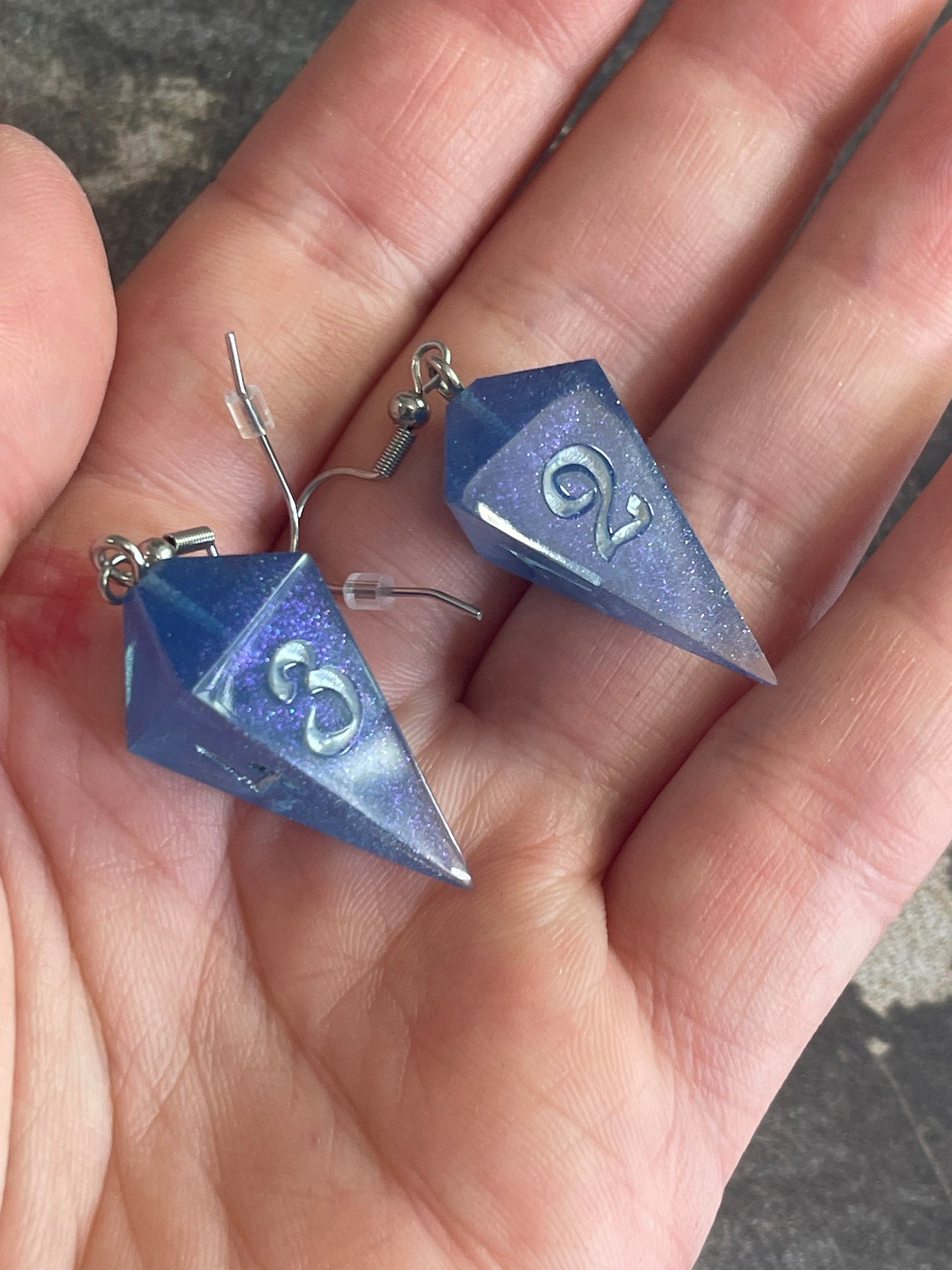 D4 dice earrings