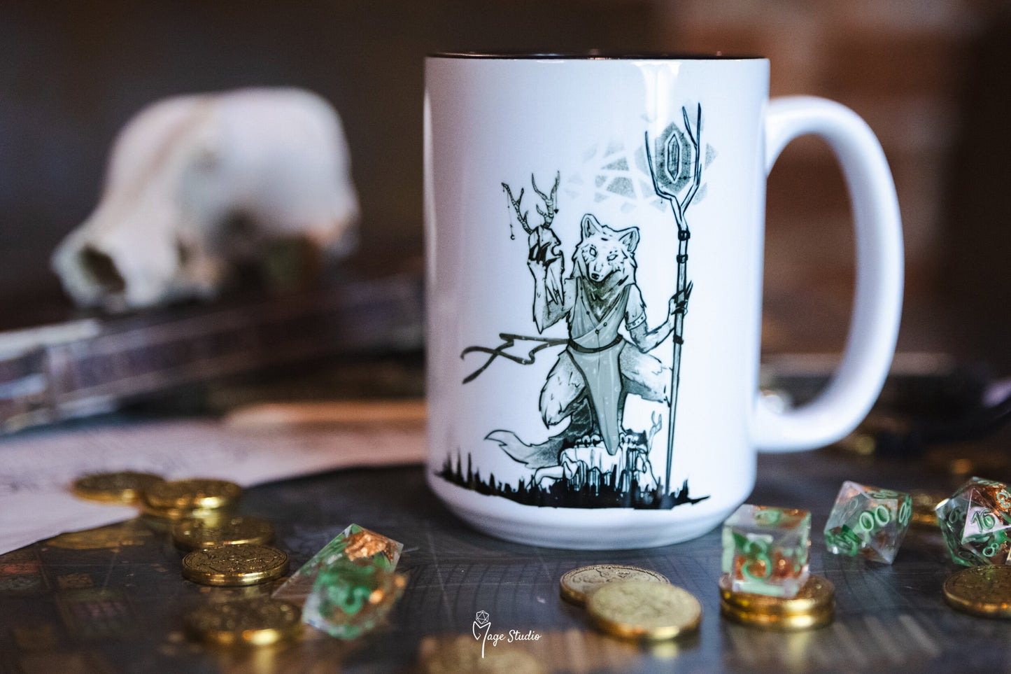 Druid mug 450ml 15oz black inside / customization