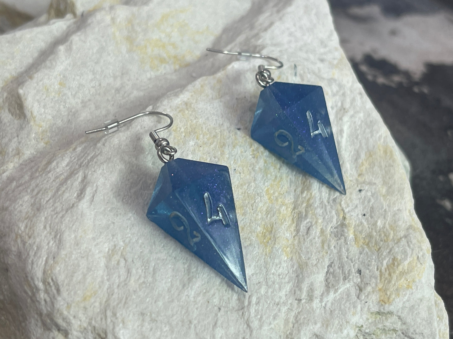 D4 dice earrings