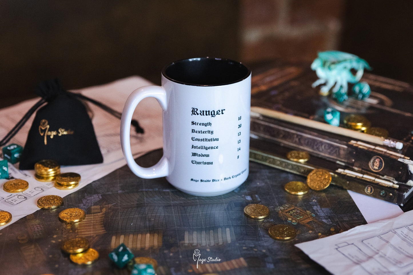 Ranger D&D class mug 450ml 15oz black inside / customization