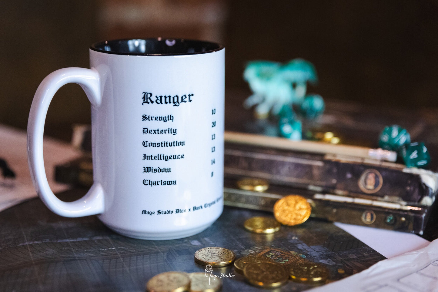 Ranger D&D class mug 450ml 15oz black inside / customization
