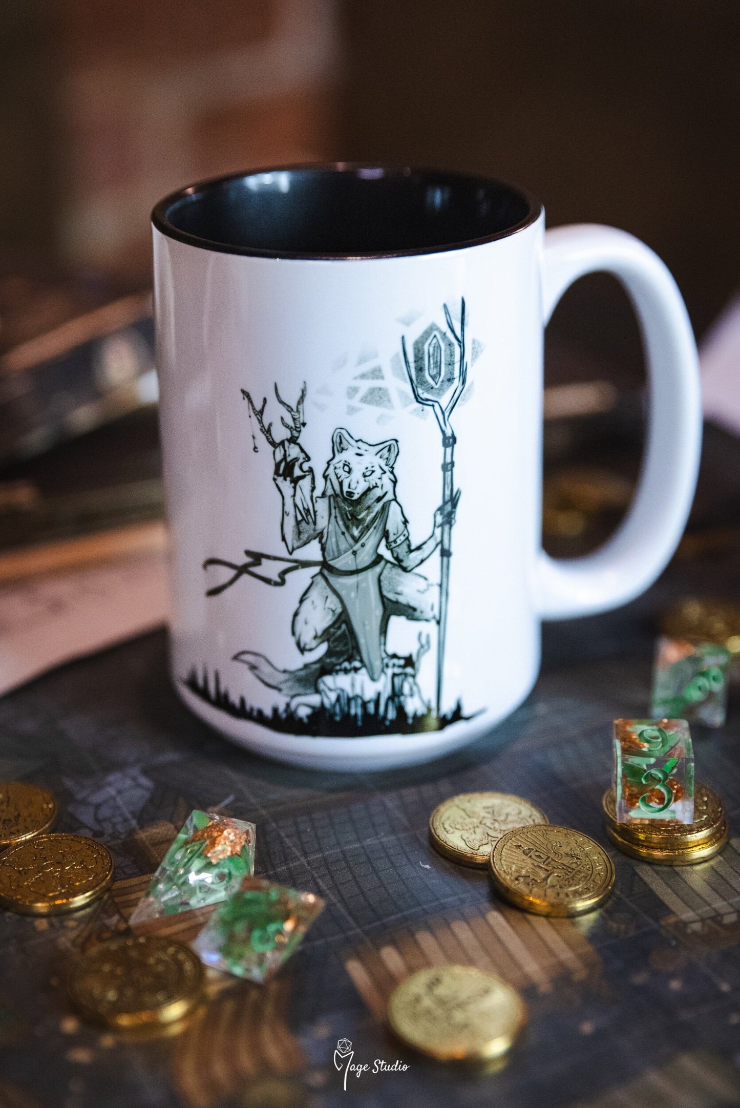 Druid mug 450ml 15oz black inside / customization