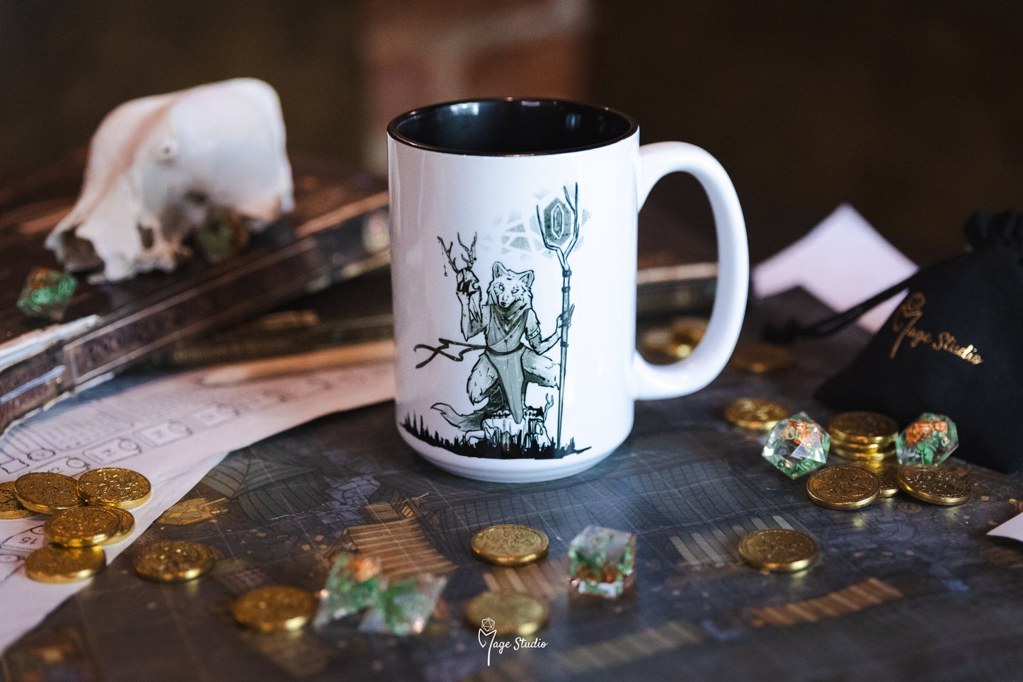Druid mug 450ml 15oz black inside / customization