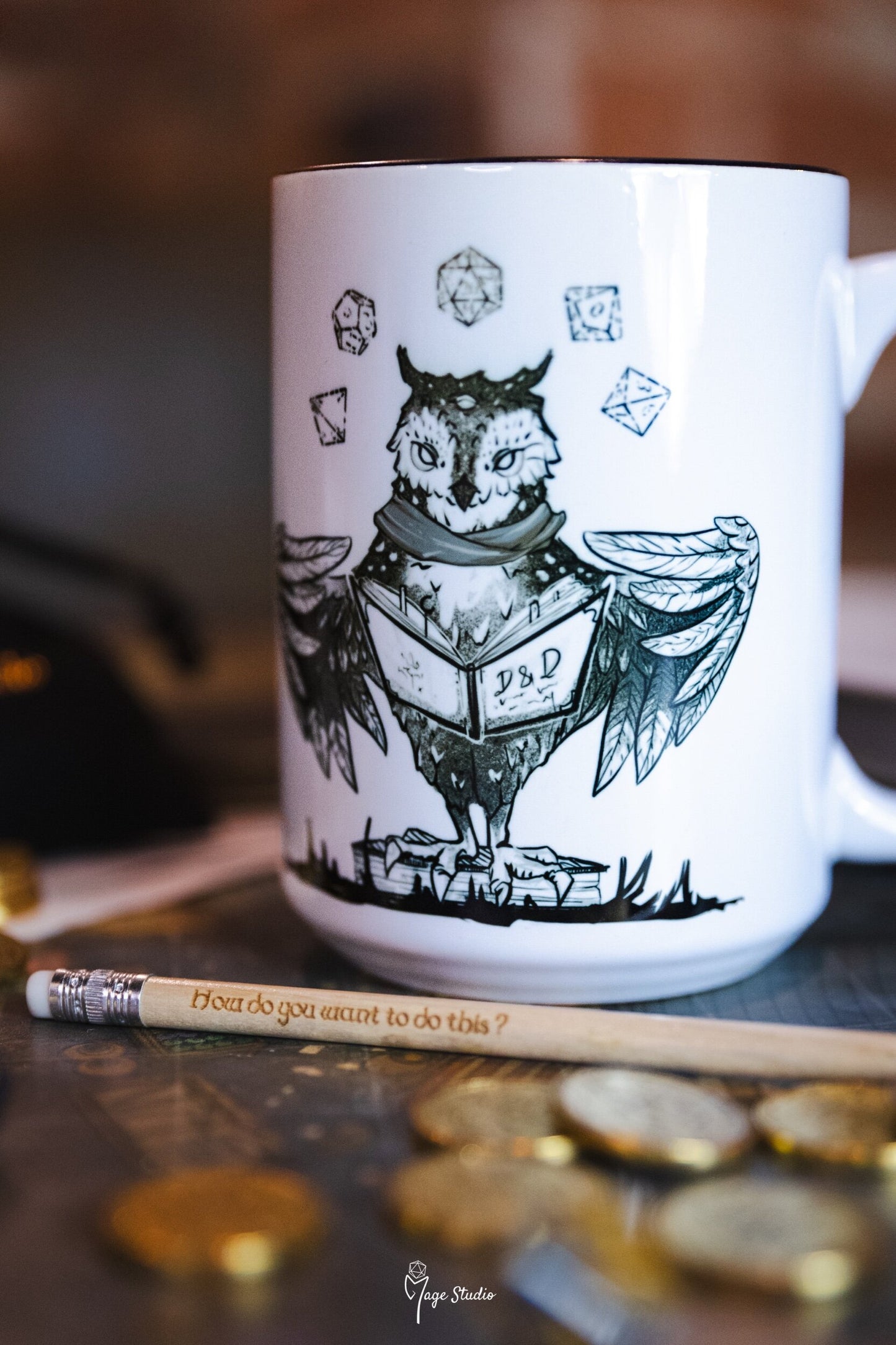 Dungeon Master mug 450ml 15oz black inside / customization