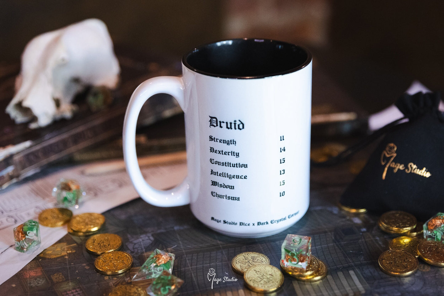 Druid mug 450ml 15oz black inside / customization