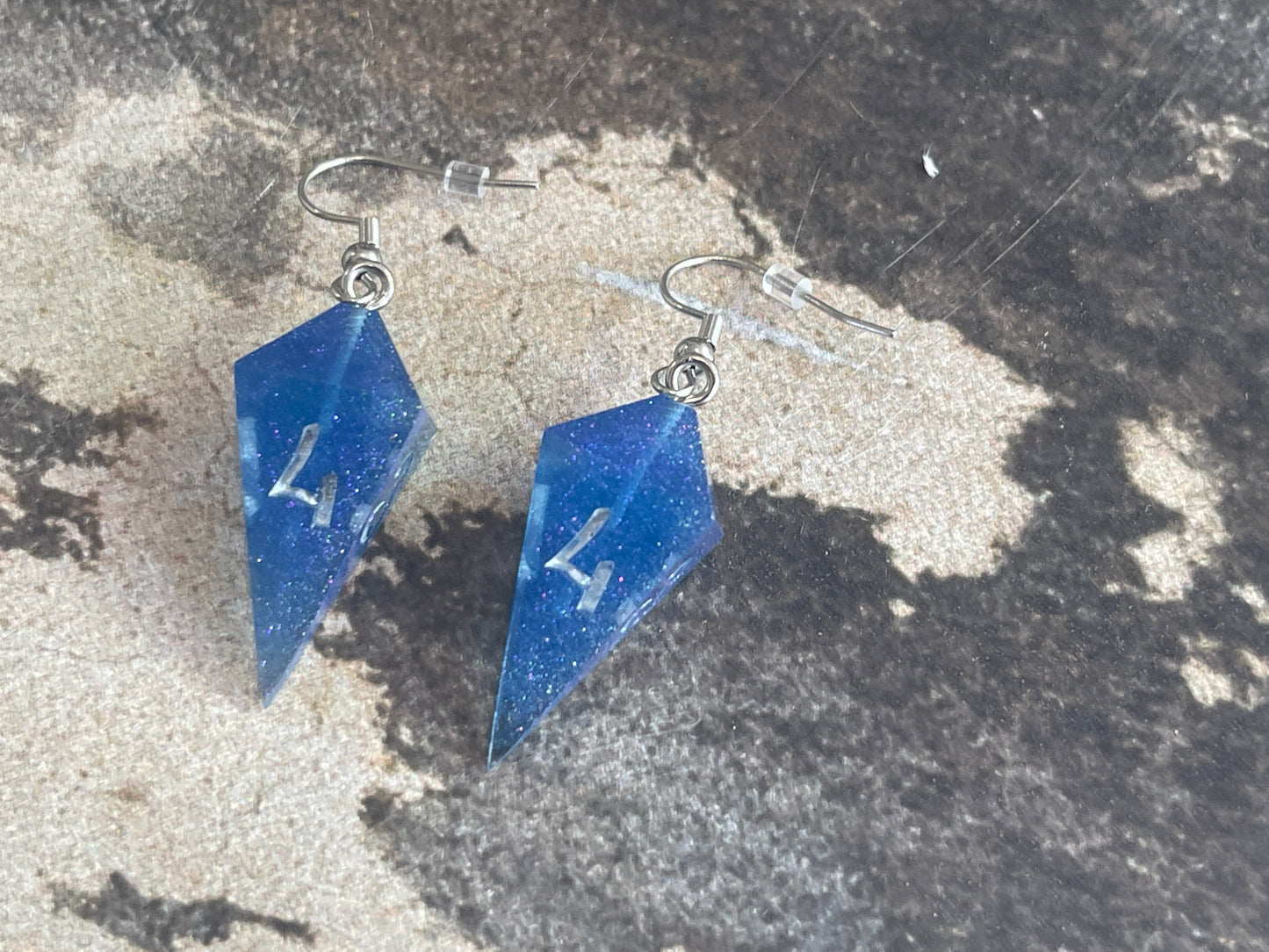 D4 dice earrings