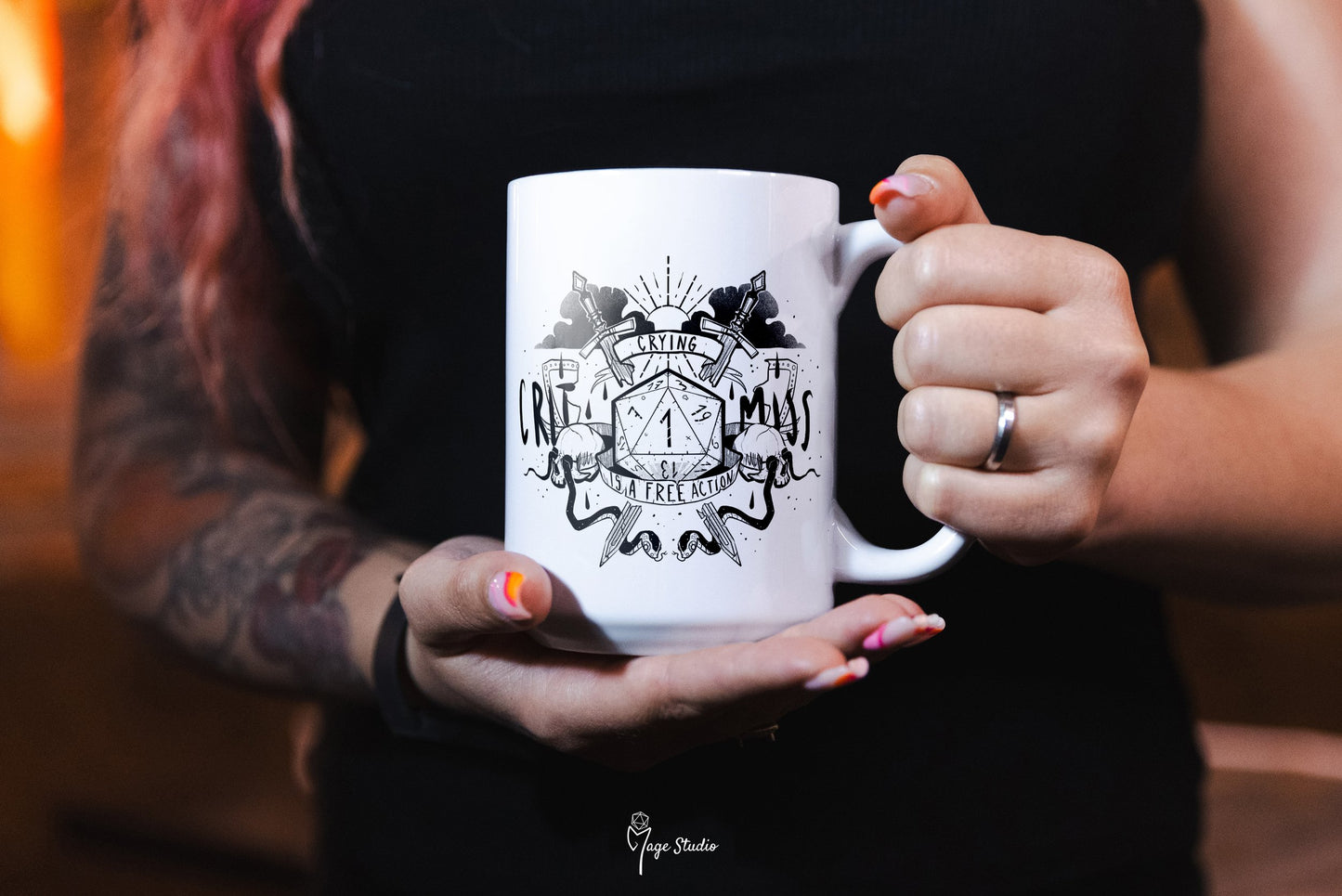 Critical Miss mug 450ml 15oz black inside