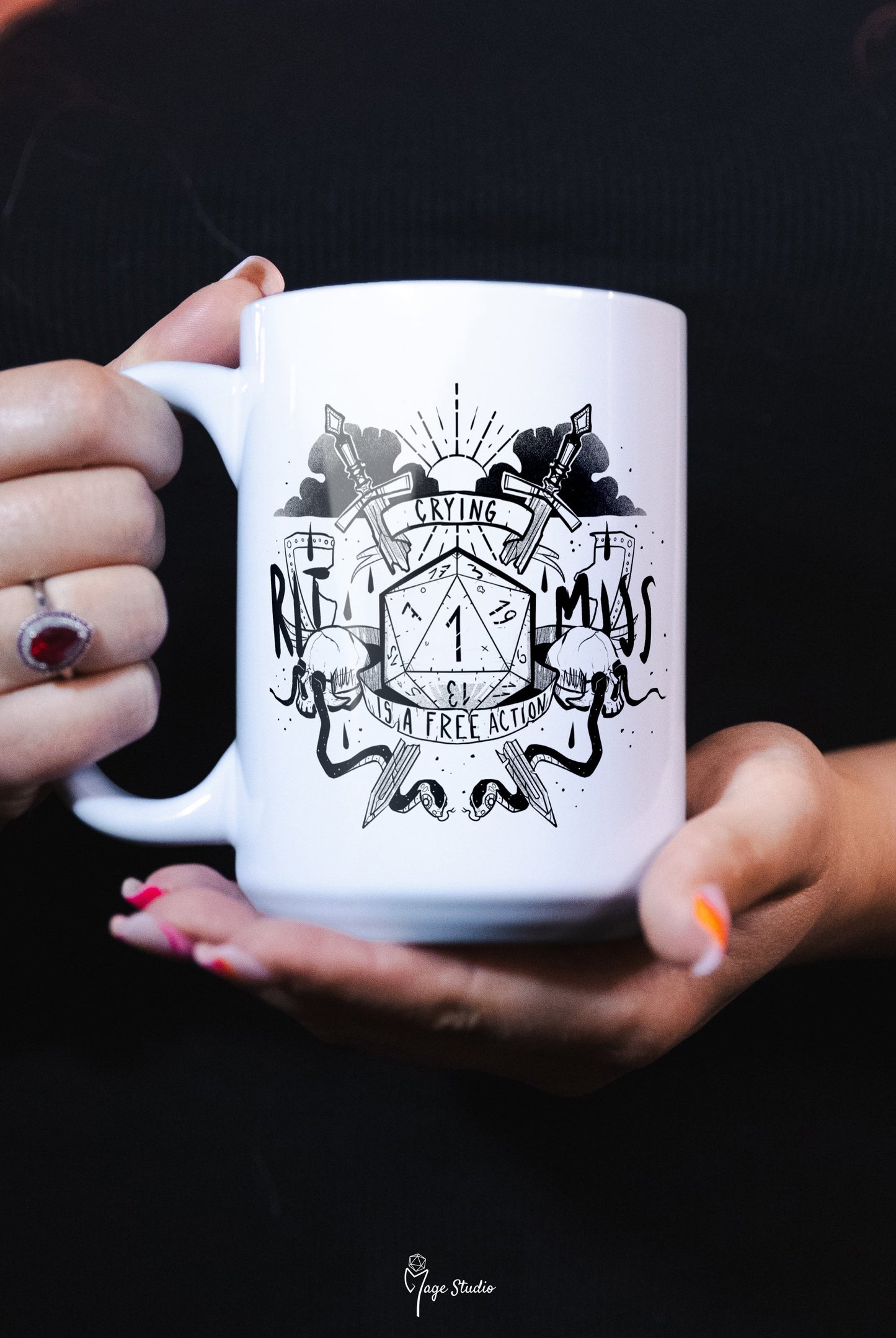 Critical Miss mug 450ml 15oz black inside