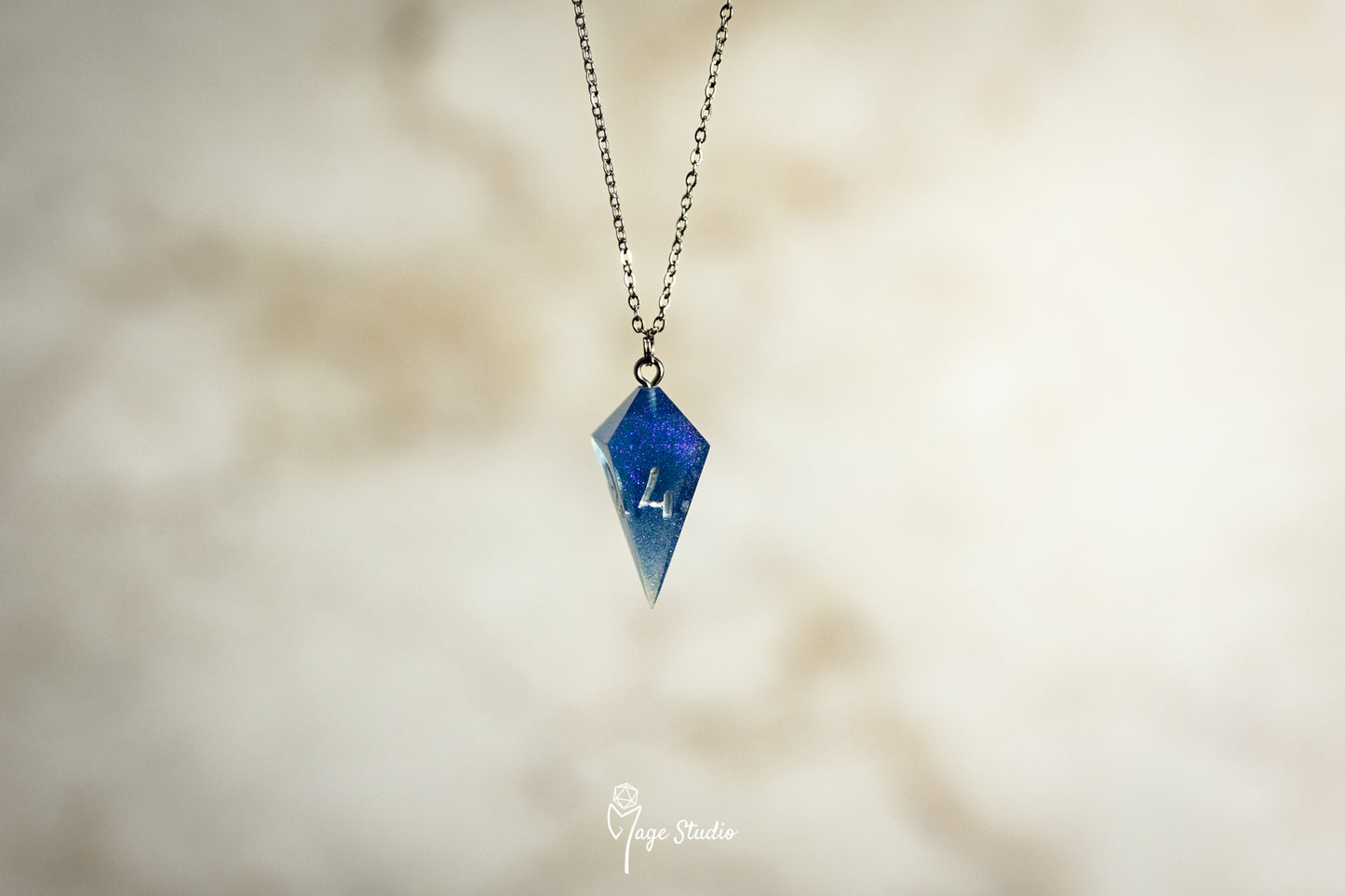 Blue Shard D4 die Necklace