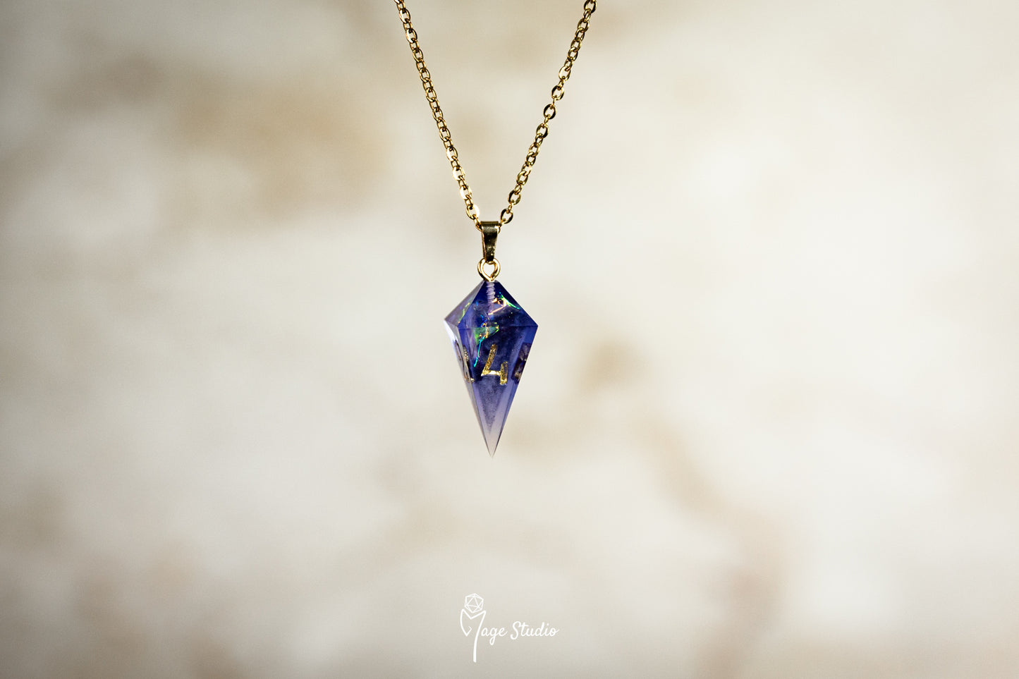 Purple Shard D4 die Necklace