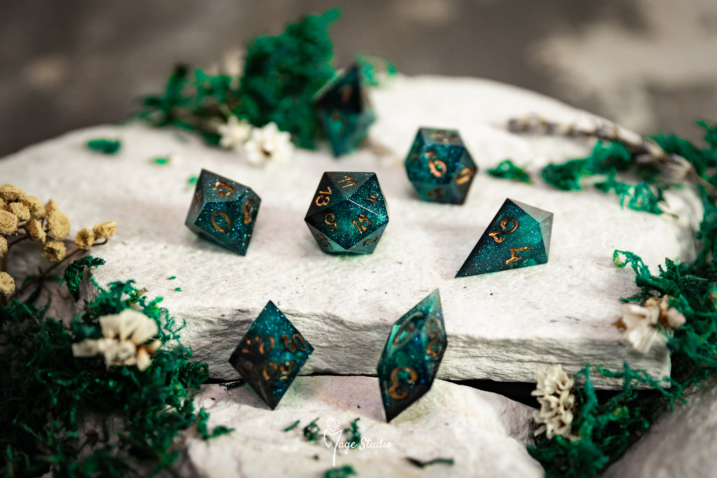 Dark Feywild dice set (7pcs) alternative shapes