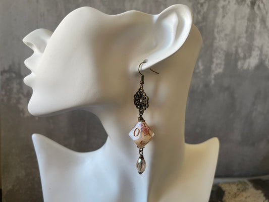 Vintage Wallpaper D10 Earrings (bronze-beige and pink)