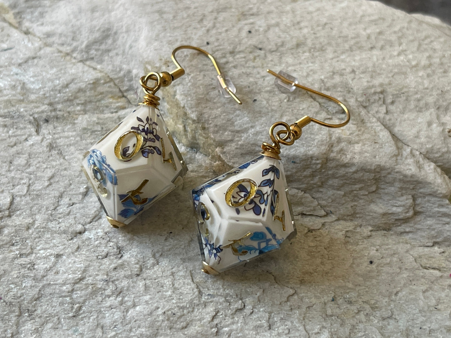 Porcelain D10 Earrings
