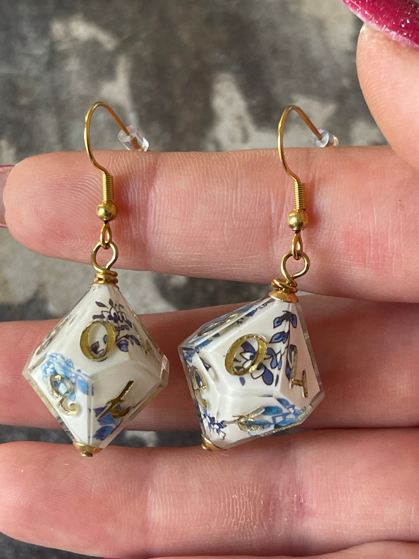 Porcelain D10 Earrings