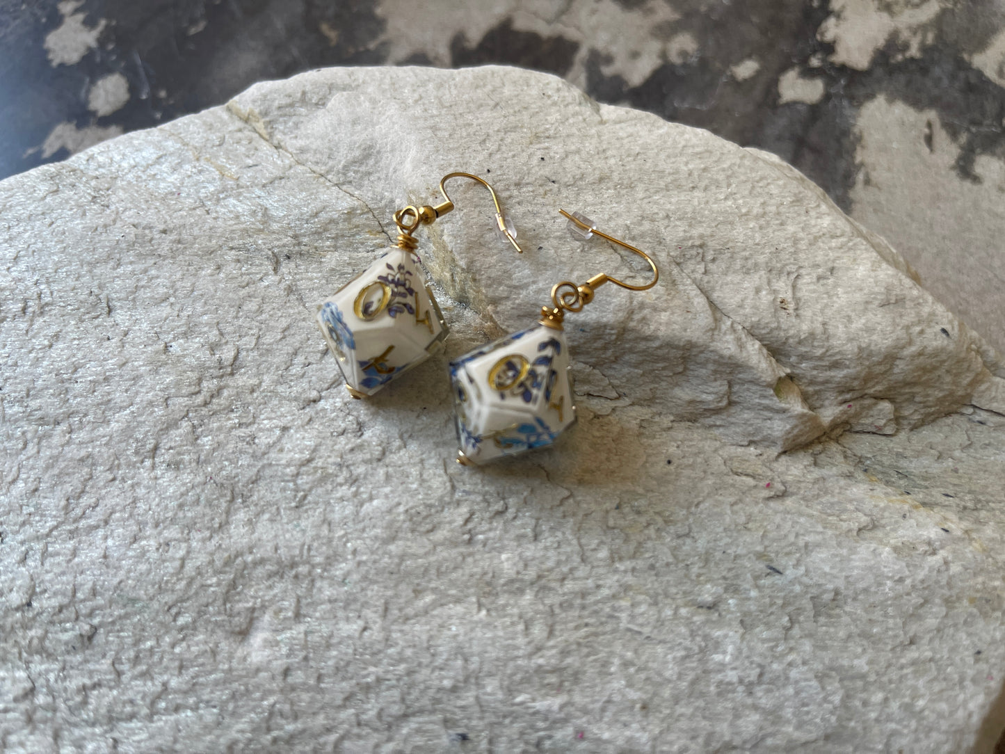 Porcelain D10 Earrings