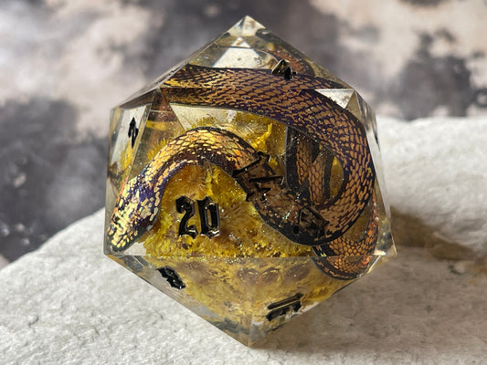 Golden Snake D20 chonk (yellow flowers)