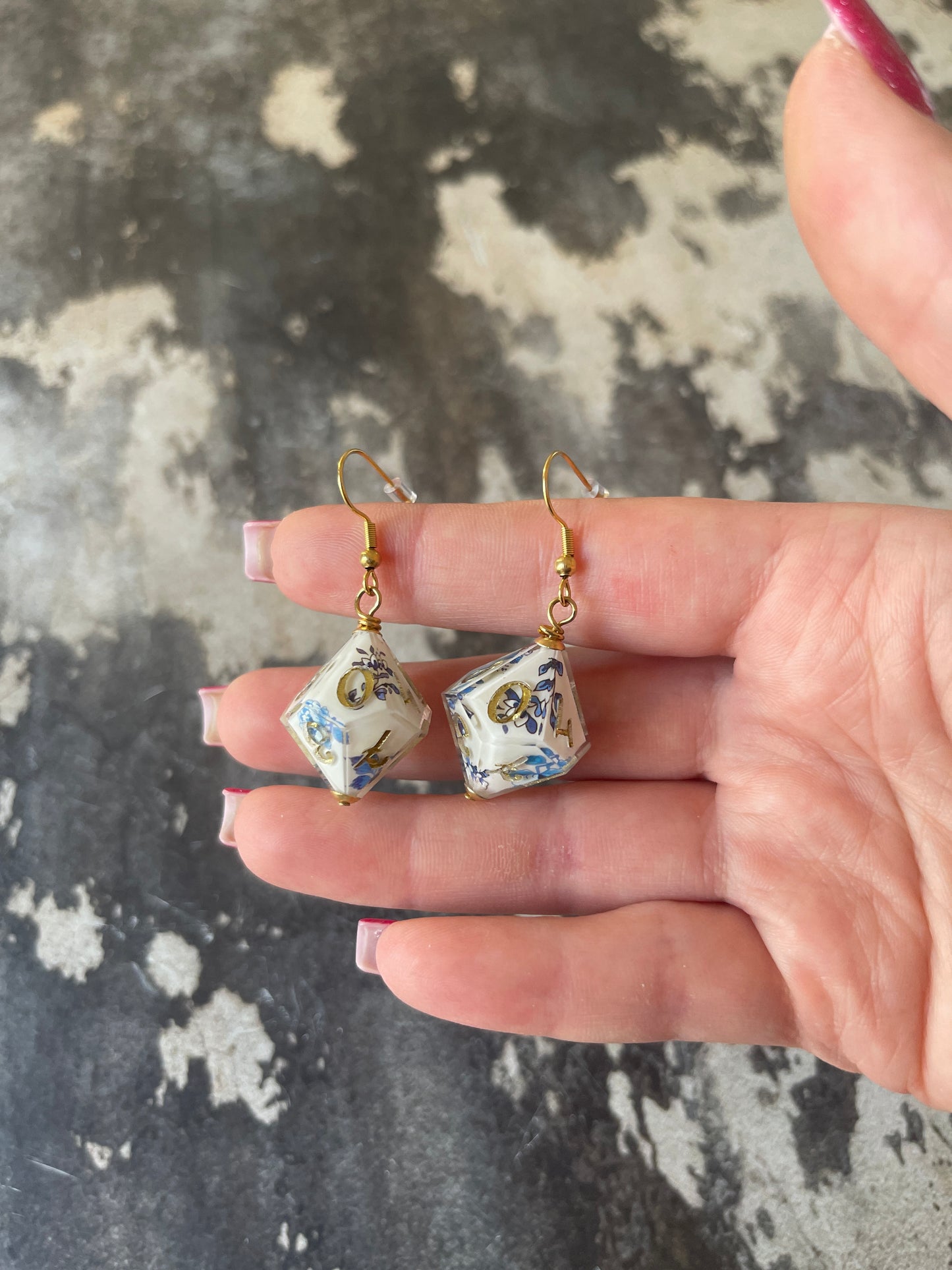 Porcelain D10 Earrings