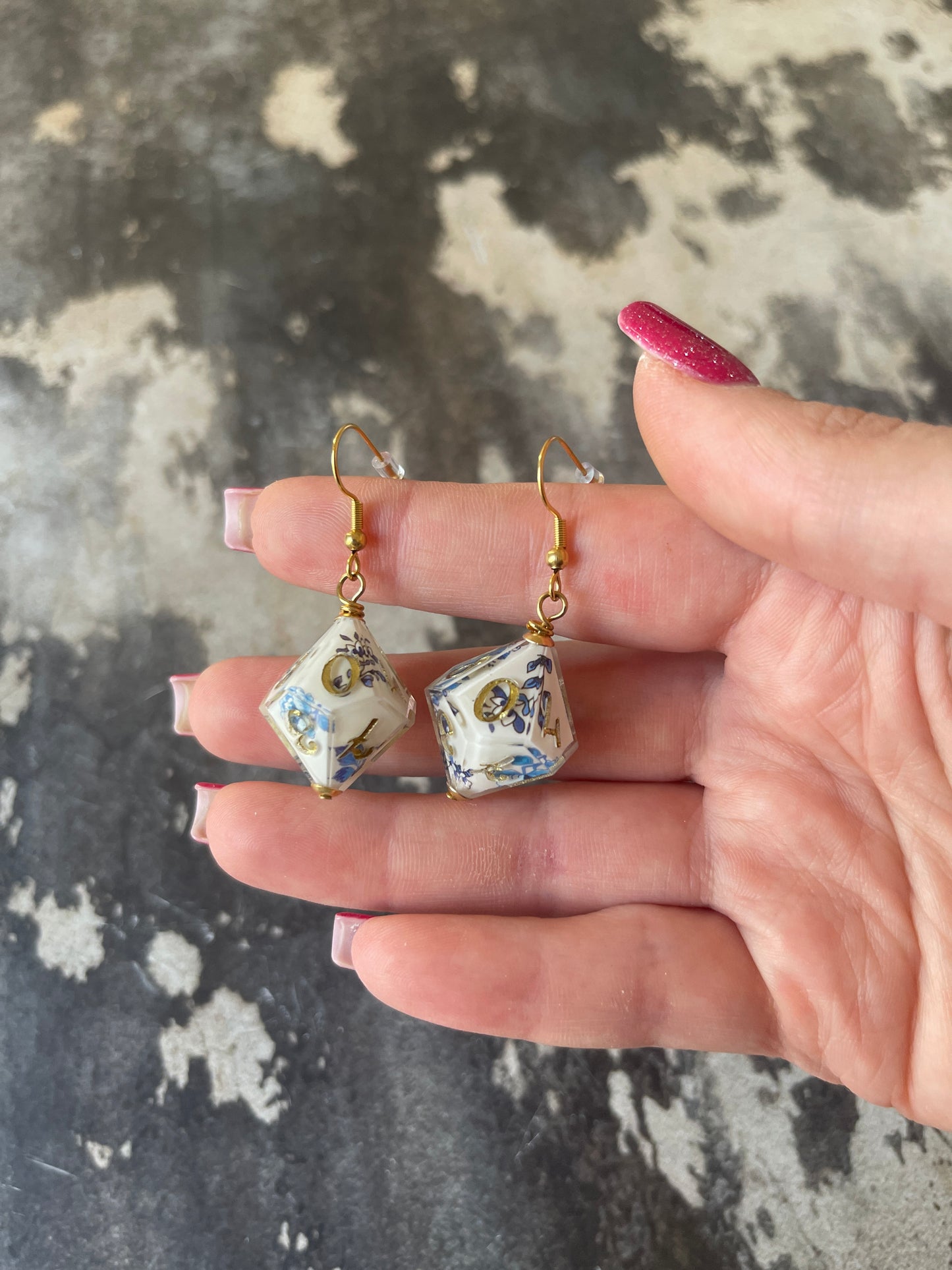 Porcelain D10 Earrings