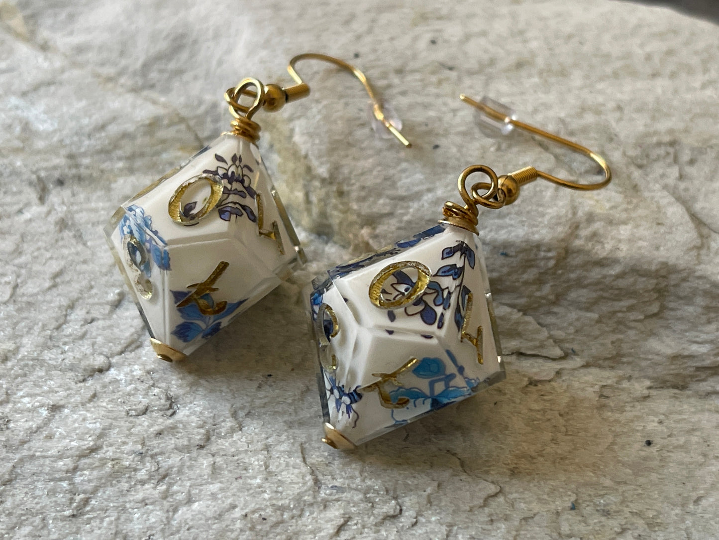 Porcelain D10 Earrings