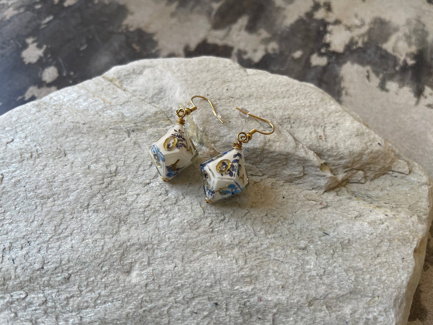 Porcelain D10 Earrings