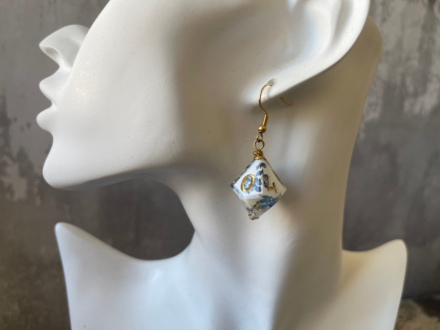 Porcelain D10 Earrings