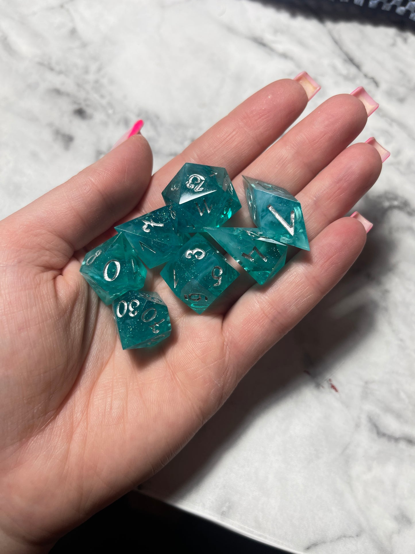 Twilight Glacier dice set  (7pcs) alternative shapes