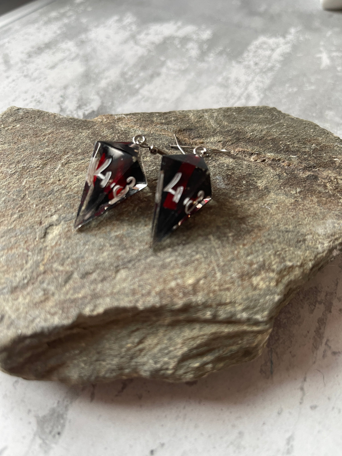 Ludna D4 dice earrings