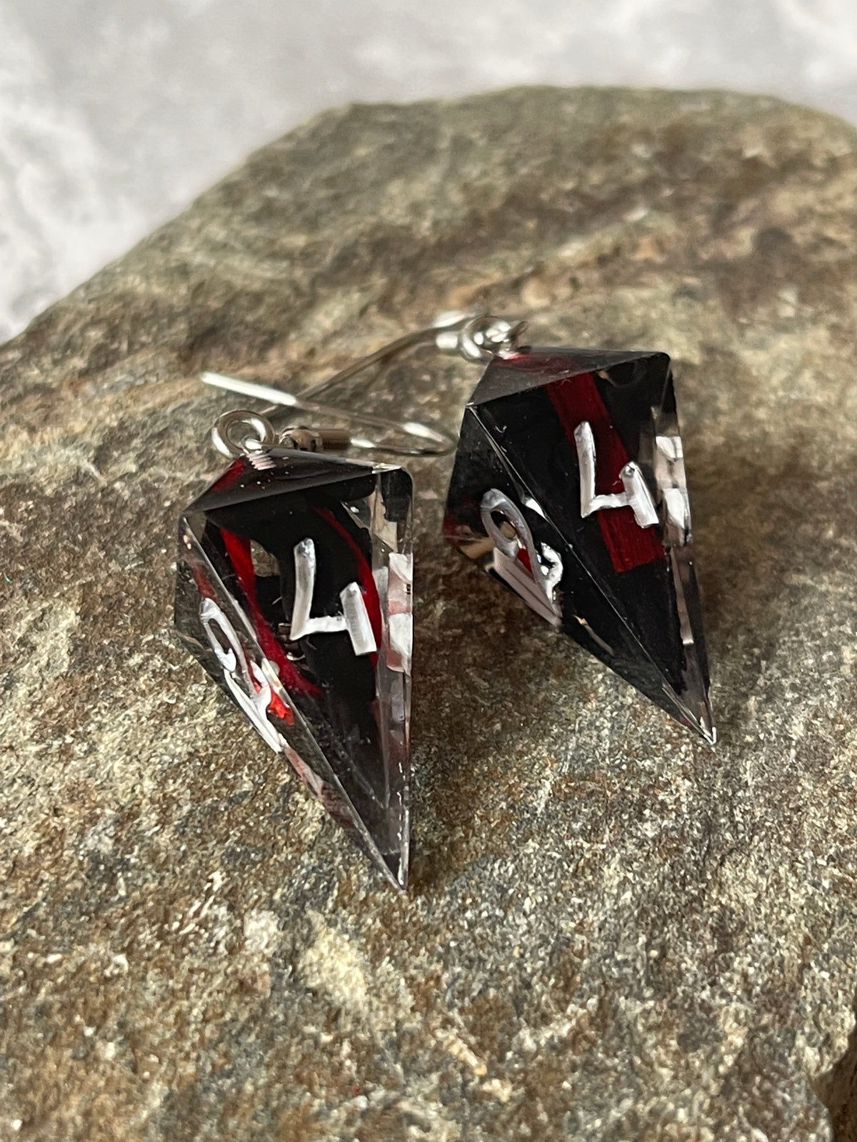 Ludna D4 dice earrings