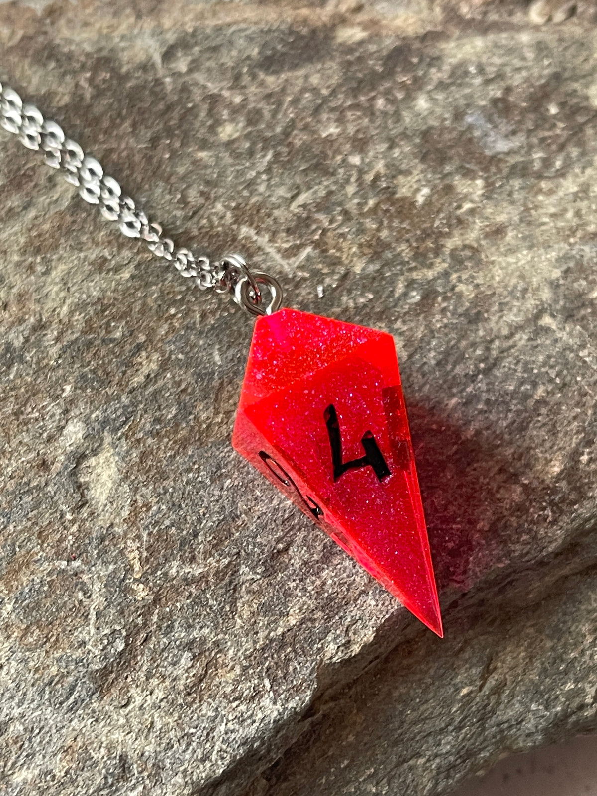 Neon Goth Shard D4 die necklace