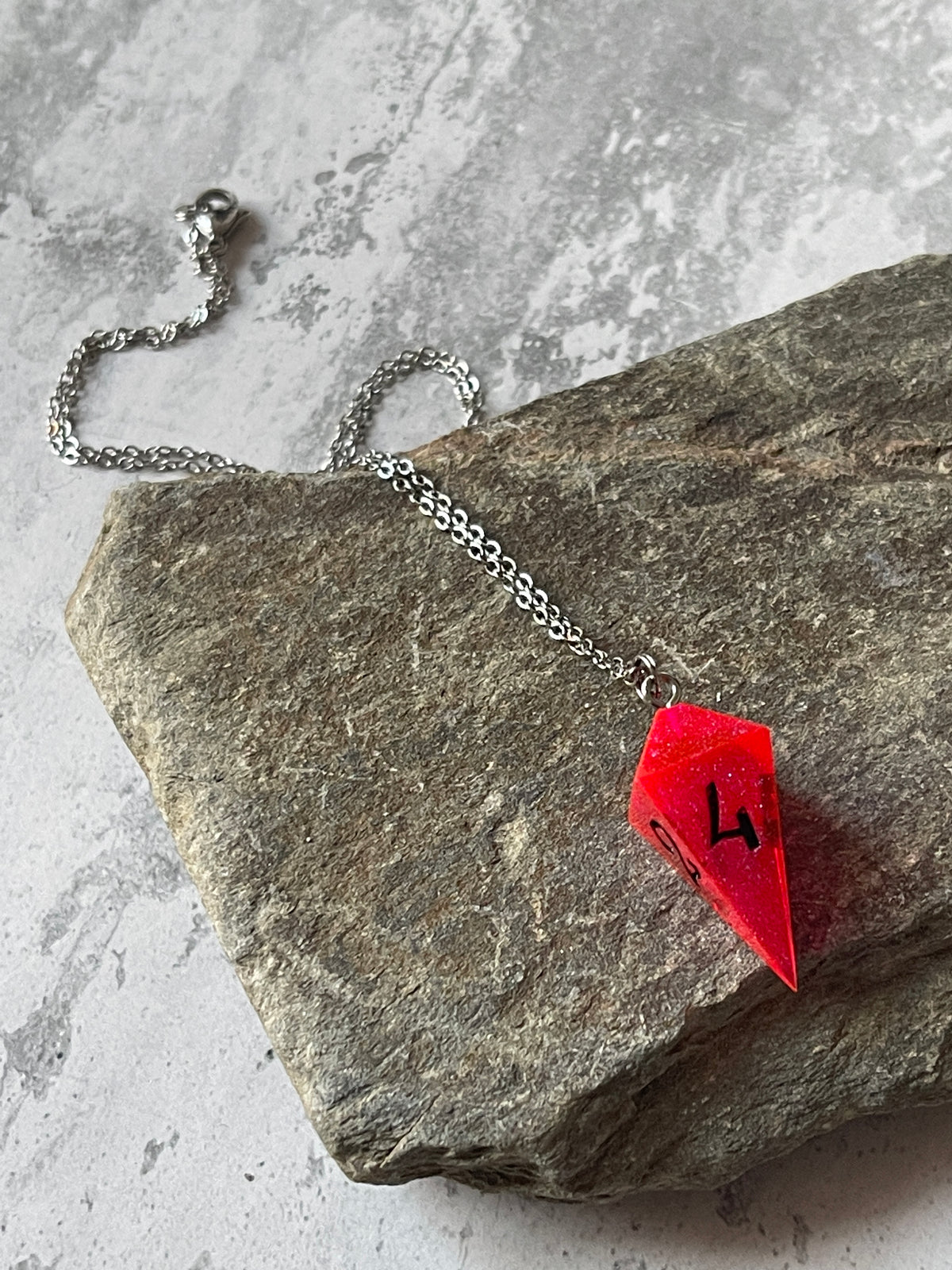 Neon Goth Shard D4 die necklace