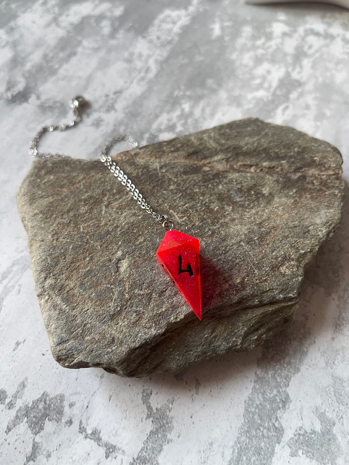 Neon Goth Shard D4 die necklace