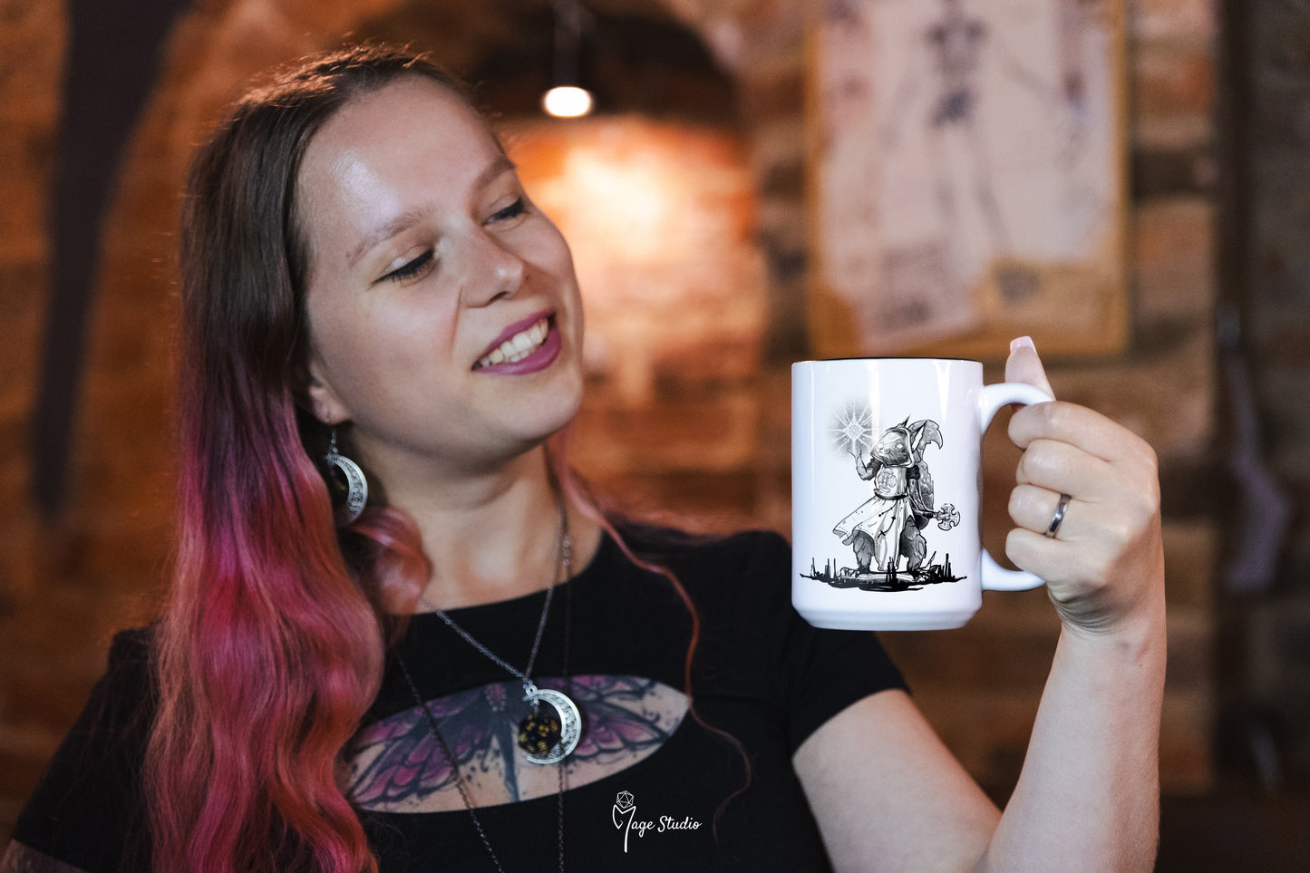 Cleric D&D class mug 450ml 15oz black inside / customization