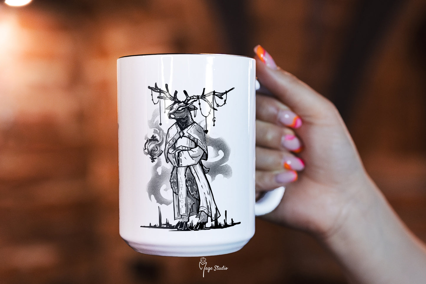 Sorcerer D&D class mug 450ml 15oz black inside / customization