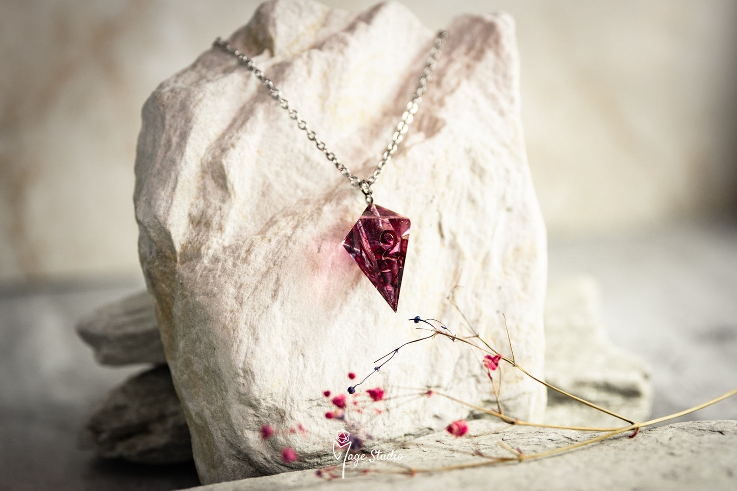 Blood Shard D4 die Necklace