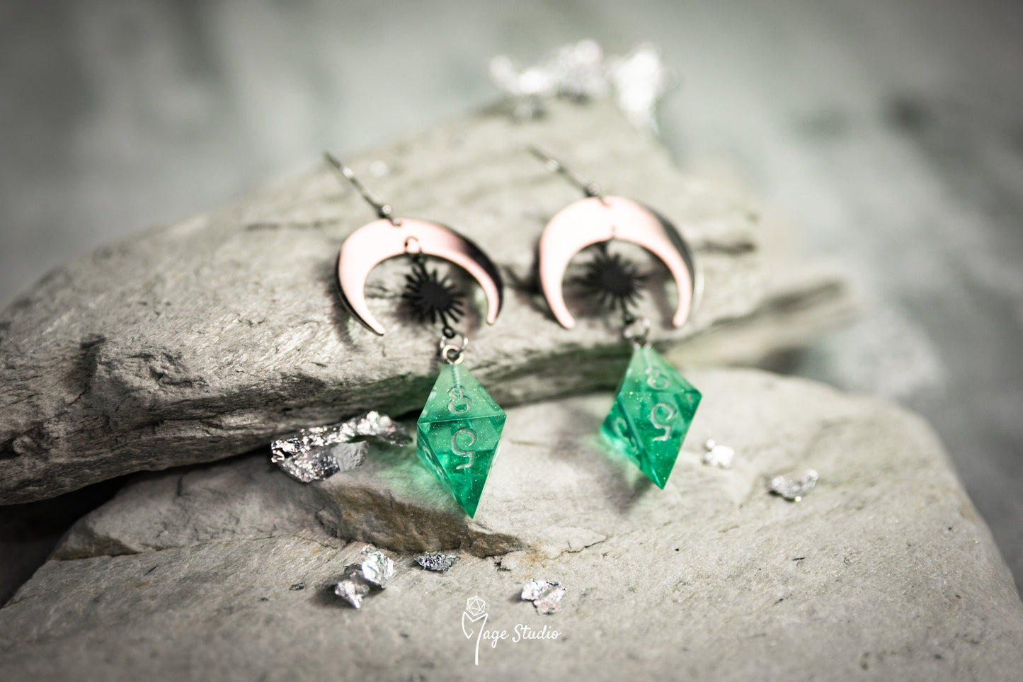 Teal Luna D8 earrings