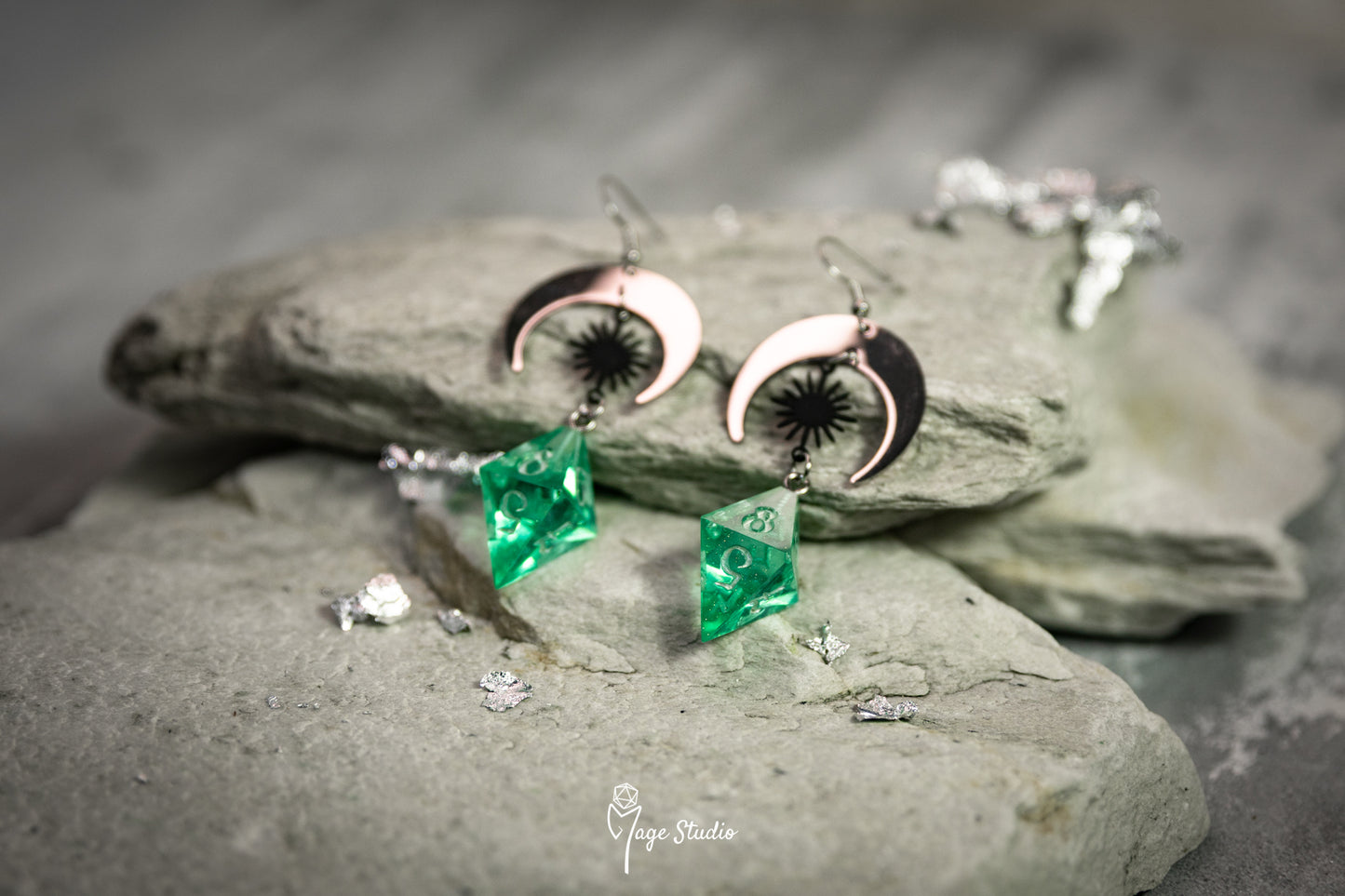 Teal Luna D8 earrings