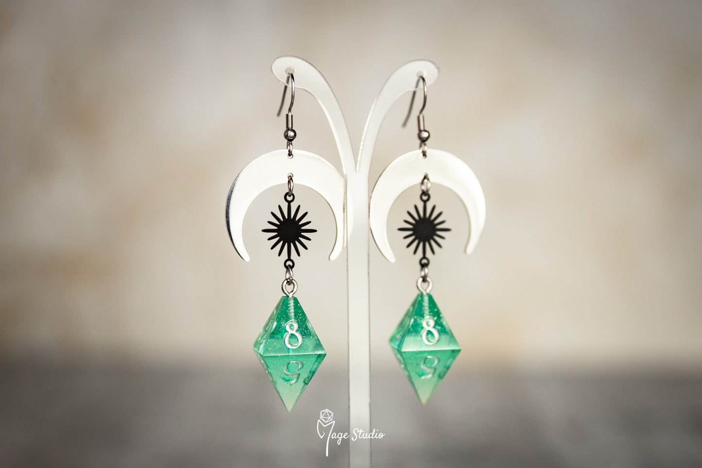 Teal Luna D8 earrings