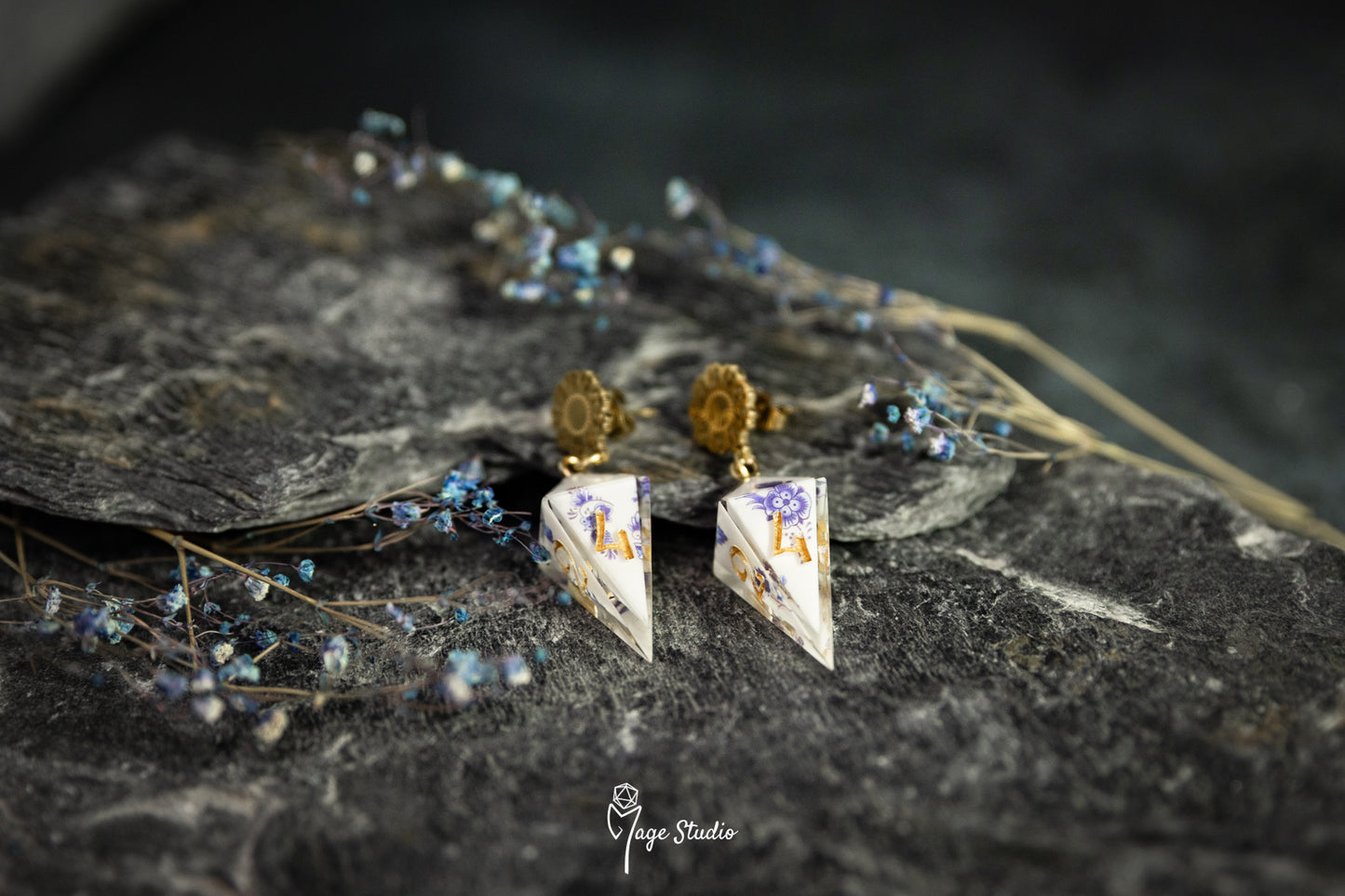 Porcelain D4 shard earrings