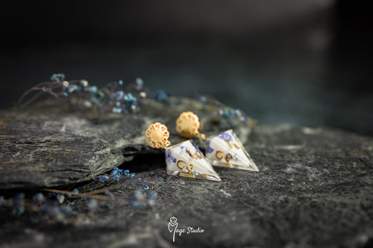 Porcelain D4 shard earrings