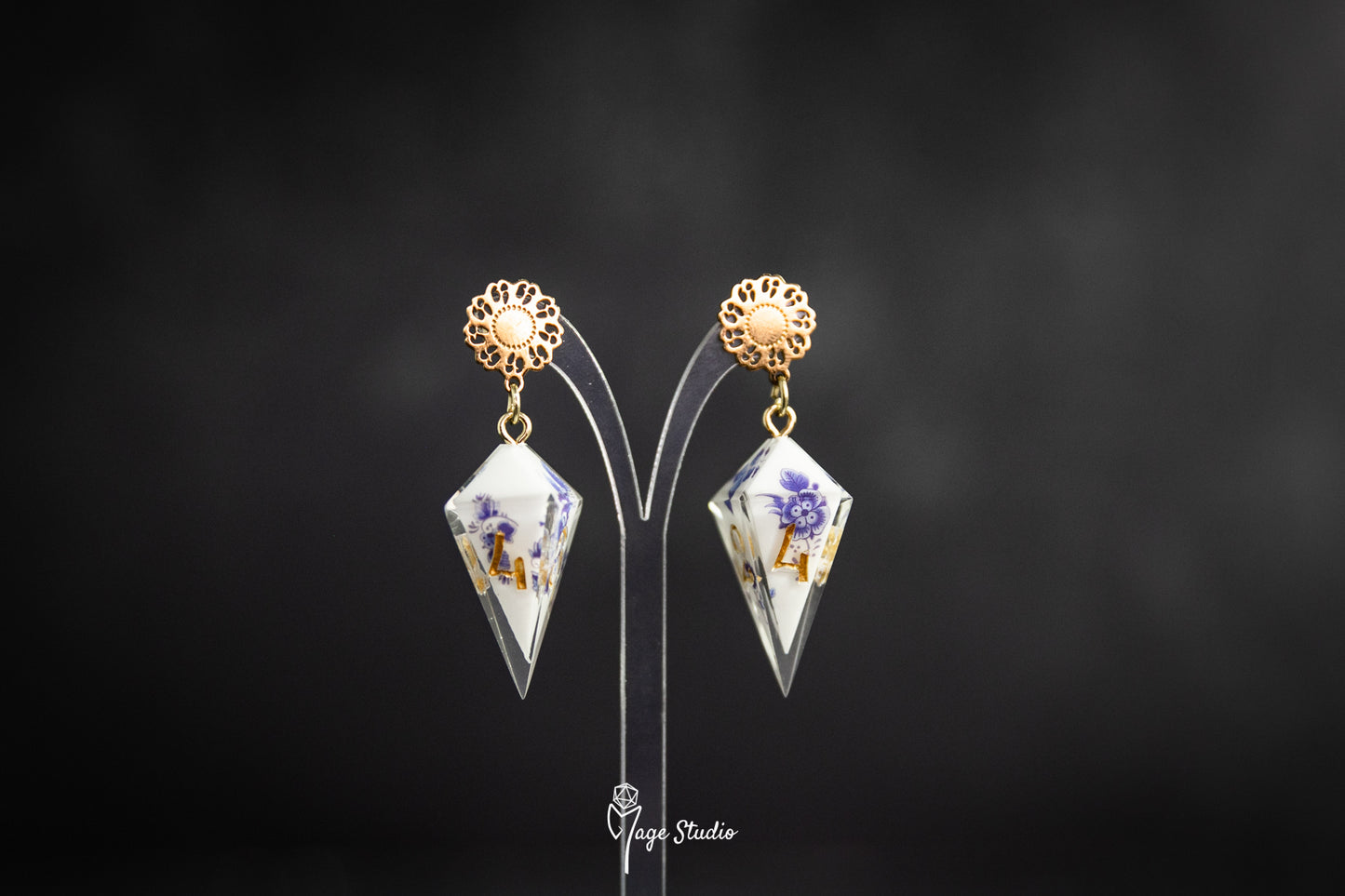 Porcelain D4 shard earrings