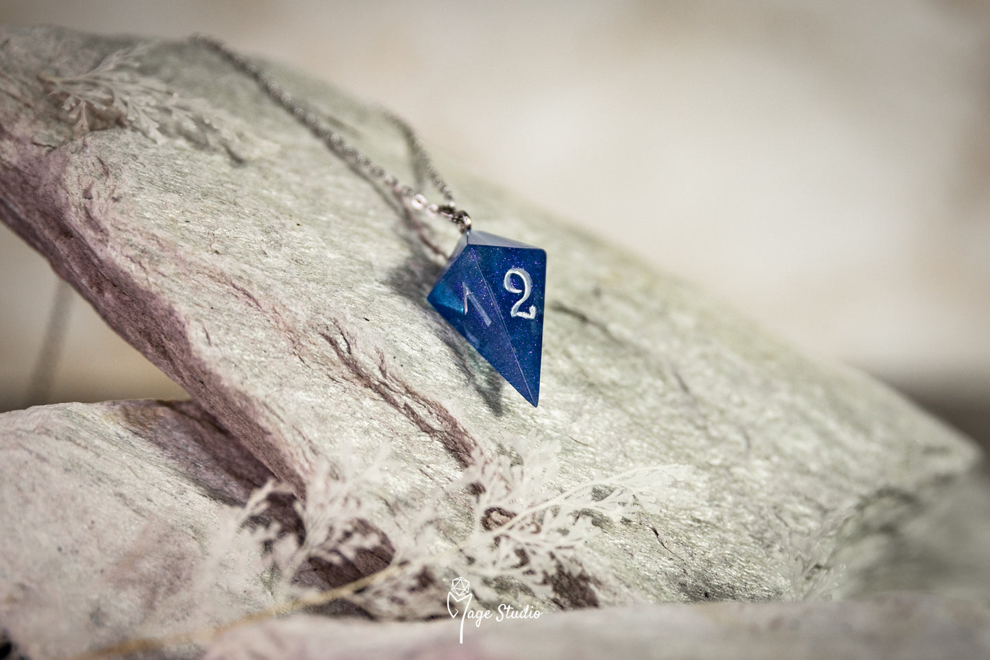 Blue Shard D4 die Necklace
