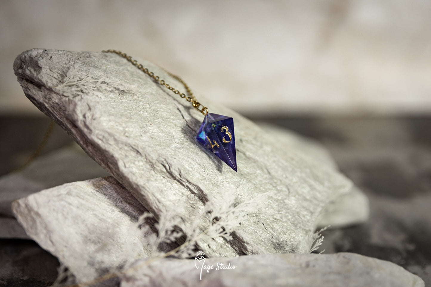 Purple Shard D4 die Necklace