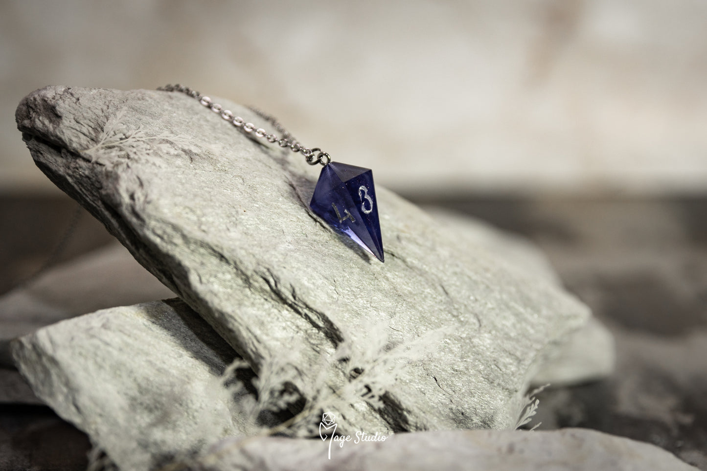 Purple Shard D4 die Necklace